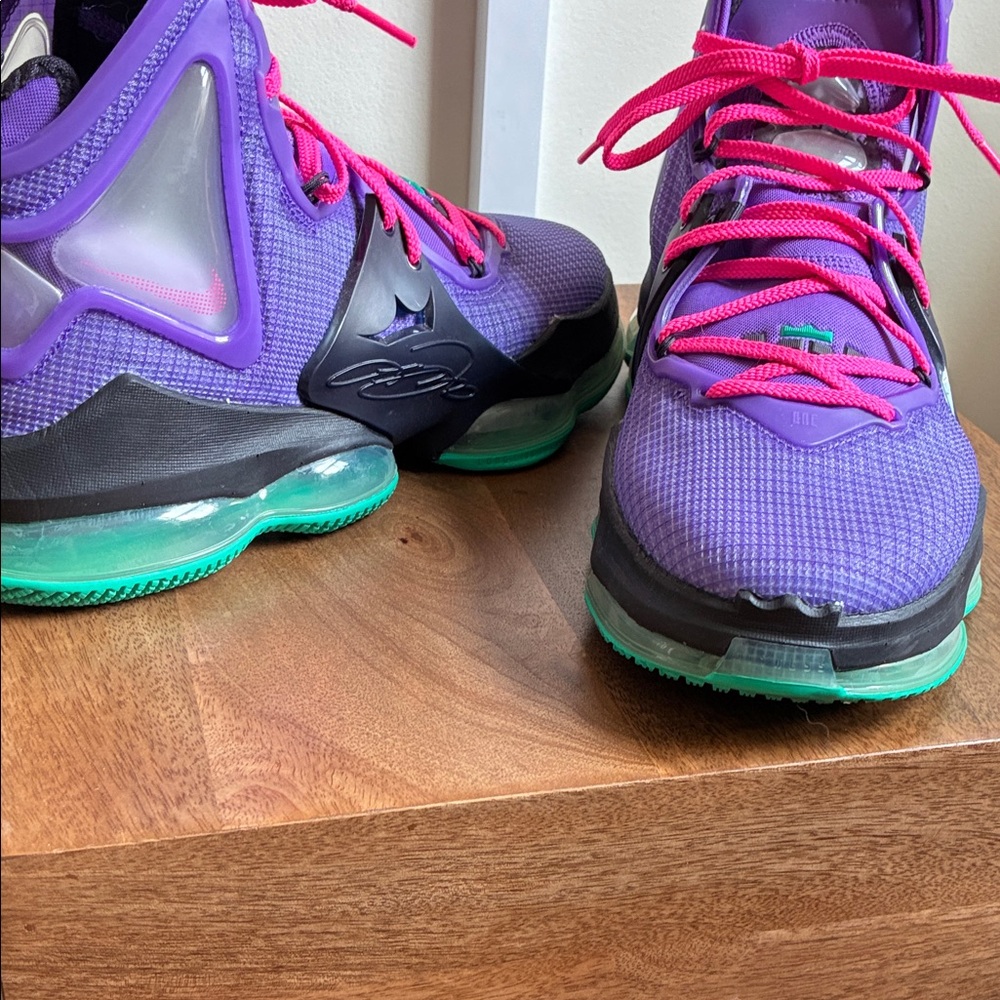 Nike Air LeBron 19 Men’s Purple and Green Athletic Shoes-LIKE NEW!
